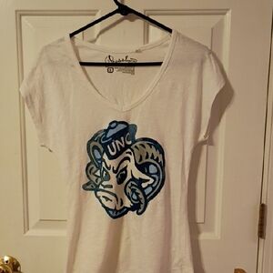 Pressbox UNC Women's White and Blue Graphic Tee